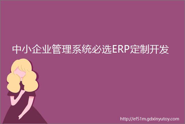 中小企业管理系统必选ERP定制开发